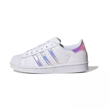 Adidas Superstar C Белые переливающиеся детские кроссовки Обувь-Белый FV3147 28