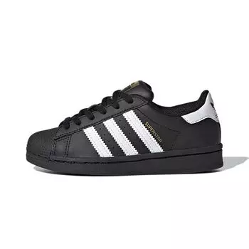 Adidas Superstar C Черно-белые детские кроссовки Core-Black Cloud-White EF5394 35