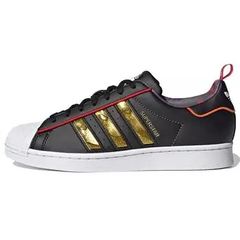 Adidas Superstar Chinese New Year - Year Of The Ox Черные кроссовки унисекс Core-Black Gold-Metallic Scarlet S24184 36