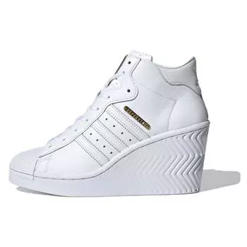 Adidas Superstar Ellure White Gold Metallic Женские кроссовки Cloud-White Core-Black FW3198