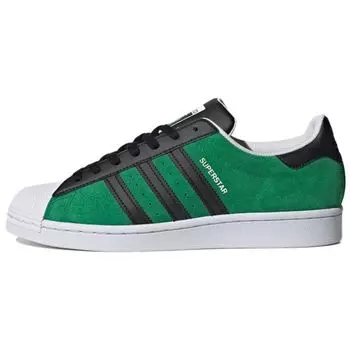 Adidas Superstar Green Core Черные кроссовки унисекс Желтые FW7844