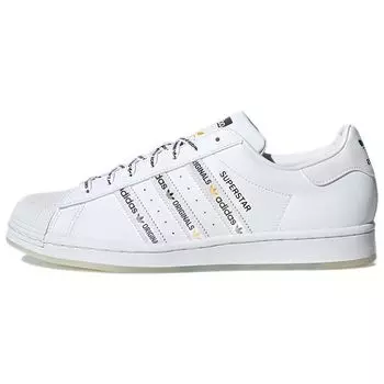 Adidas Superstar Logo Stripes — белые ярко-зеленые кроссовки унисекс Footwear — White GX2990 36