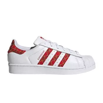 adidas Superstar Plaid Женские кроссовки White Cloud-White Scarlet FU7446