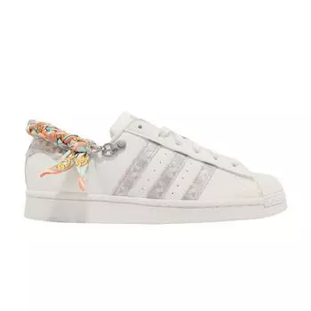 adidas Superstar Satin Scarf - Женские кроссовки белого оттенка кремово-серые-два мела-белые H03726 35
