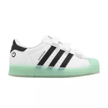 Adidas Светодиодные фонари Superstar CF C - белые полувспышки Aqua Kids кроссовки Cloud-White Core-Black IG7004 28