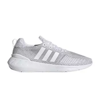 adidas Swift Run 22 Белые Серые Унисекс Кроссовки Облачно-Белый Серо-Два Основной-Черный GZ3499 36