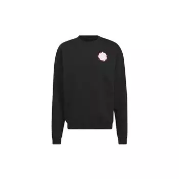 Adidas Свитшот Bloom Crew с цветочным принтом логотипа, топы унисекс, черный IC7744 M