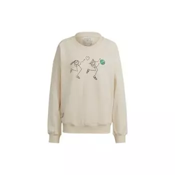 Adidas Свитшот Originals с круглым вырезом и длинным рукавом, женские топы бежевого цвета HK5219 M