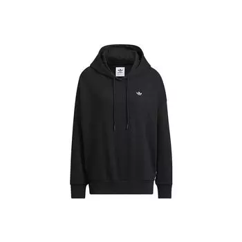 Adidas Свитшот Originals с принтом логотипа-трилистника, капюшоном и длинными рукавами, женский, черный IC8142 S