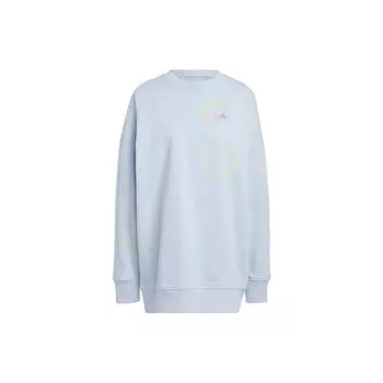 Adidas Свитшот с длинными рукавами и круглым вырезом Stella McCartney Logo Print, унисекс, светло-голубой IA7716 XS