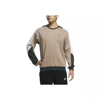 Adidas Свитшот с круглым вырезом и принтом логотипа, цветные блоки, американский свитшот с длинным рукавом, мужская толстовка цвета хаки HN9024 M