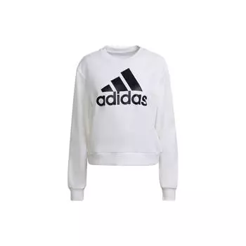 Adidas Свитшот с круглым вырезом и принтом в виде буквы логотипа, женские топы, белый HD1783 M