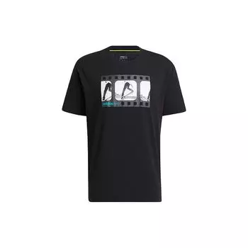 Adidas Свободная вязаная футболка с принтом Neo Skateboard, мужские топы, черные H59452 XL