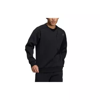 Adidas Свободный спортивный пуловер с карманами на молнии Мужские топы Черный H39295 L