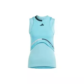 Adidas Теннисный топ Heat.Rdy Match с цветными блоками, круглый вырез, без рукавов, женские топы, синий IL9597 S