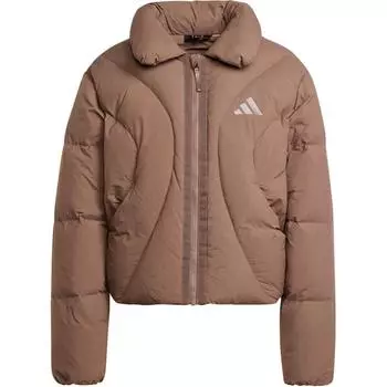 Adidas Теплая удобная куртка-поло с воротником-поло, женские куртки цвета верблюжий JG5932 L