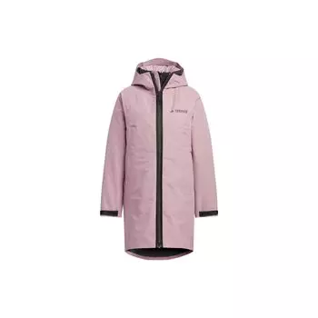 Adidas Terrex 3 в 1 Rr Gd Pk Logo Print средней длины двусторонняя куртка с капюшоном женская куртка светло-фиолетовая HN1999 XS