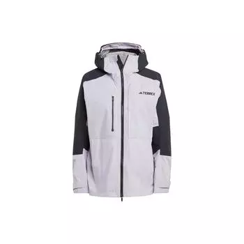Adidas Terrex Color Block Zip Спортивная водонепроницаемая ветровка с капюшоном Женская верхняя одежда Серебро HM4079 L