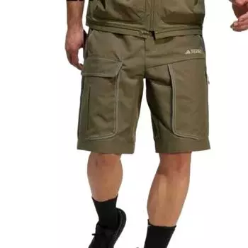 Adidas Terrex SS25 Стильные Простые Красивые Однотонные Спортивные Шорты Мужские Шорты Оливково-Зеленые JD3487 M