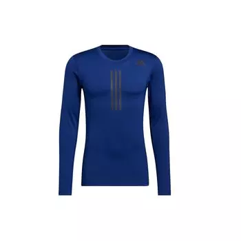 Adidas TF Теплая приталенная повседневная спортивная футболка с длинным рукавом Мужские топы Синий GT9517 S