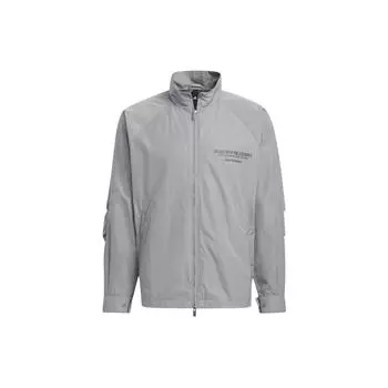 Adidas Тканая куртка с буквенным принтом и воротником-стойкой Мужские куртки серые HZ7058 M