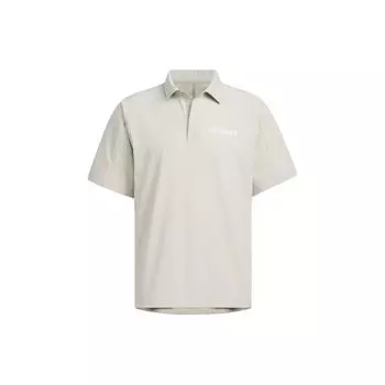 Adidas Тканая рубашка поло Aeroready с однотонным логотипом, быстросохнущая, с коротким рукавом, мужская рубашка поло светло-серого цвета IX0111 XS