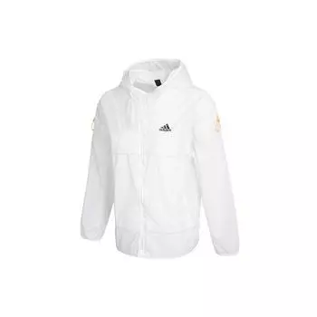 Adidas Тканая спортивная куртка с капюшоном Женская верхняя одежда Белый GP0670 L