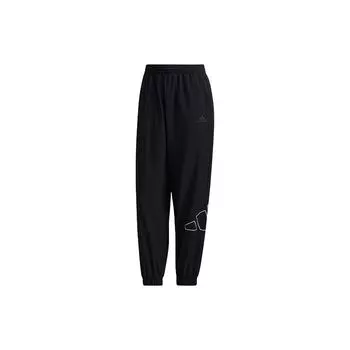 Adidas Тканые свободные повседневные зауженные спортивные брюки женские, черные GL5616 M