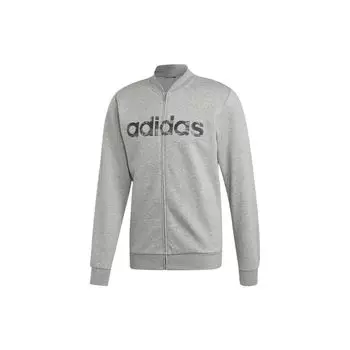 Adidas Толстая спортивная куртка на флисовой подкладке с логотипом алфавита на молнии, мужские куртки серого цвета EI9742 XS