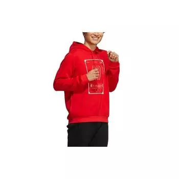 Adidas Толстовка Neo M Ssfv1 с капюшоном, американская винтажная повседневная спортивная толстовка с принтом, мужская толстовка с капюшоном, красная H52977 M