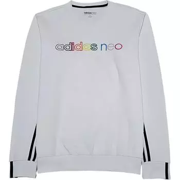 Adidas Толстовка с круглым вырезом и буквенным принтом, мужская толстовка белого цвета EH6433 L