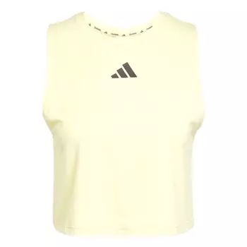 Adidas Тяжелая атлетика Power 3-полоски свободный топ-майка женский топы розовый желтый JG6182 XL