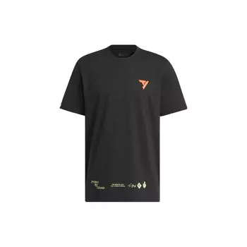 Adidas Trae Young Prince Of Atlanta Signature Баскетбольный принт с круглым вырезом Спортивная мужская футболка Черные II7795 L