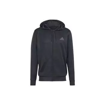 Adidas Train Essentials сезонная толстовка с капюшоном на молнии черного цвета для мужчин в уличном стиле IS6700 M