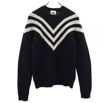 adidas Trefoil logo Long sleeve knit XS Black sweater Men s Used