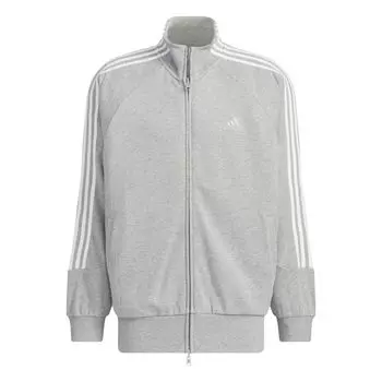 Adidas Трикотажный спортивный топ с 3 полосками, повседневная удобная стильная куртка унисекс, куртка средне-серого цвета JI6650 2XL