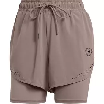 Adidas Truepurpose 2-в-1 шорты однотонные с принтом логотипа быстросохнущие спортивные шорты для фитнеса женские шорты цвета землистого коричневого серого IT8224 S