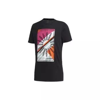 Adidas Удобная дышащая футболка с коротким рукавом D Lillard, мужские топы, черный FM6263 L
