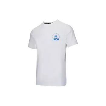 Adidas Удобная повседневная футболка с круглым вырезом и коротким рукавом с буквенным принтом, топы унисекс, цвет белый синий ADICLTS21SJ-WBU XXL
