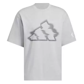 Adidas Удобная Приятная к коже Модная Простая Футболка с коротким рукавом Мужские топы Светло-серый KB5975 XL