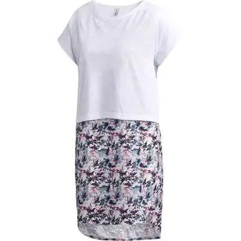 Adidas Удобное Повседневное Легкое Лоскутное Модное Платье с Коротким Рукавом Женские Платья Многоцветное DU2370 S