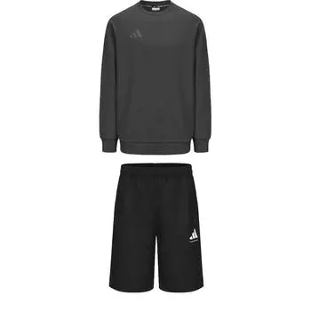 Adidas Удобный пуловер с круглым вырезом и длинными рукавами, с кулиской, простые модные шорты, повседневный спортивный костюм ACLLSPS3CS-GFC+S21ATMSH3T-BW S