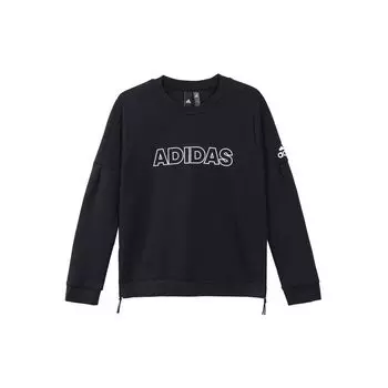 Adidas Удобный свитер с круглым вырезом и длинным рукавом, американский свитер, женский свитшот, черный цвет DV3318 L