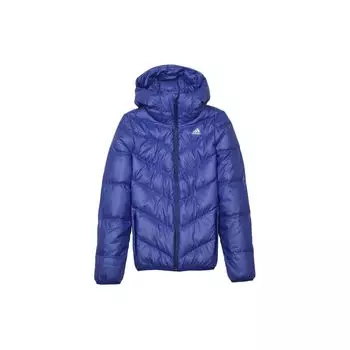 Adidas Уличная стеганая легкая однотонная куртка с капюшоном на молнии, теплая женская куртка синего цвета M68771 S