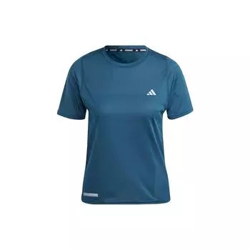 Adidas Ultimate Knit Tee Быстросохнущая беговая спортивная футболка с круглым вырезом и короткими рукавами Женские топы Arctic-Blue IM1864 S