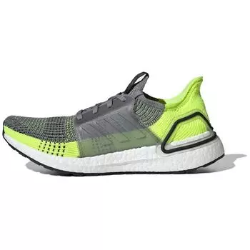 Adidas UltraBoost 19 Grey Yellow Мужские кроссовки Grey-Three Core-Black EF1343