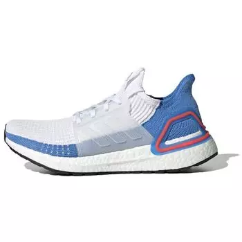 Adidas UltraBoost 19 White Real Blue Женские кроссовки Cloud-White G27496