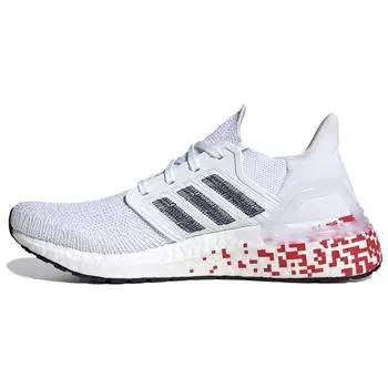 adidas UltraBoost 20 Digital Pixel — женские кроссовки White Scarlet Cloud-White Collegiate-Navy EG0722
