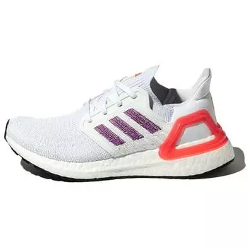 Adidas UltraBoost 20 White Purple Crimson Женские кроссовки Cloud-White Glory-Purple Shock-Red FY3466
