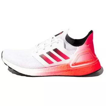 Adidas UltraBoost 20 White Signal Pink Мужские кроссовки Cloud-White Core-Black G55837